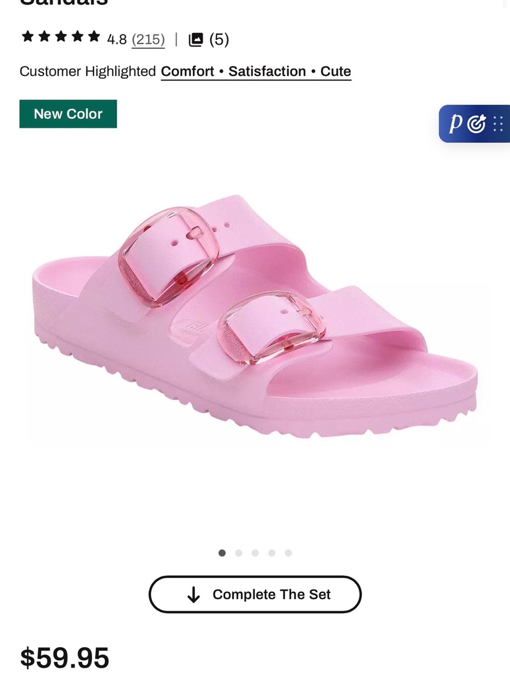 Birkenstock Pink Two-Buckle EVA Slide Sandal